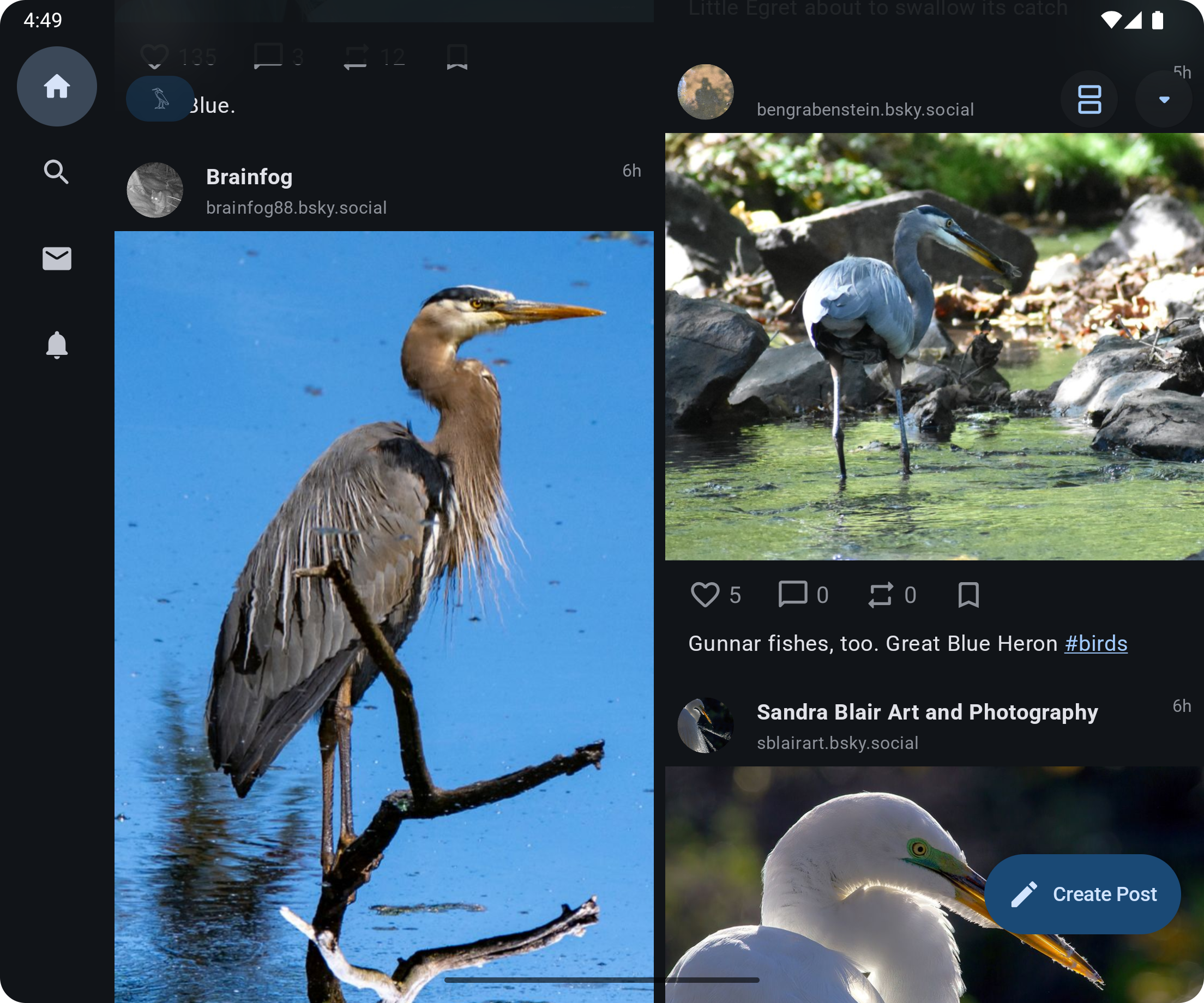 Animation of a media feed on desktop